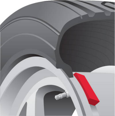 cross section of tire with direct TPMS