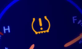 TPMS indicator light on a dashboard