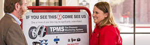 Store associate and Customer consulting the TPMS information in the showroom