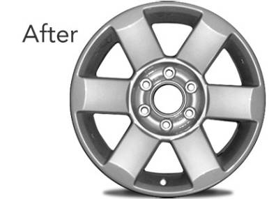 After image of repaired car wheel/rim