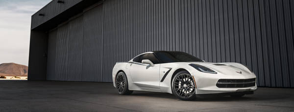 White Corvette featuring performance tires