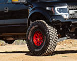 Custom wheels on a pickup truck