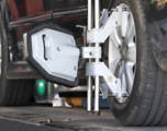 a vehicle's wheels being aligned