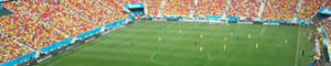 Overhead view of World Cup match in action