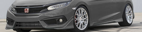 Gray Honda Civic with silver TSW Sebring wheels.
