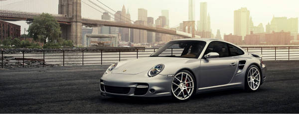 Porsche parked on the side of the road