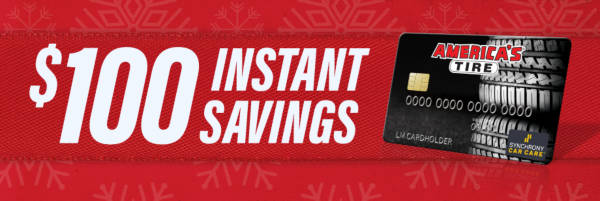 $100 Instant Savings with your America's Tire credit card