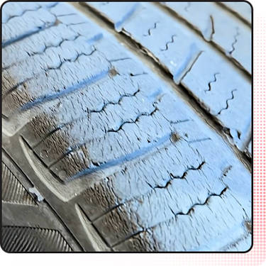 An image of a tire with dry rot