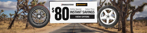 Online Special: $80 Instant Savings on select tires ... view offer