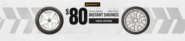 Online Special: $80 Instant Savings on select tires ... view offer