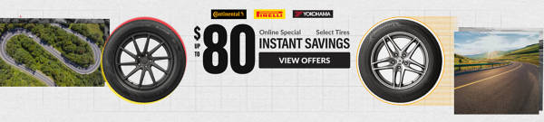 Online Special: $80 Instant Savings on select tires ... view offer
