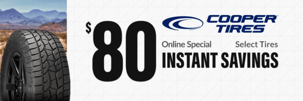 $80 Instant Savings on select Cooper tires