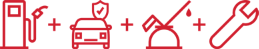 dtcc icon group for gasoline, insurance, maintenance and service
