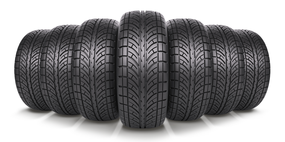 dramatic line up of tires