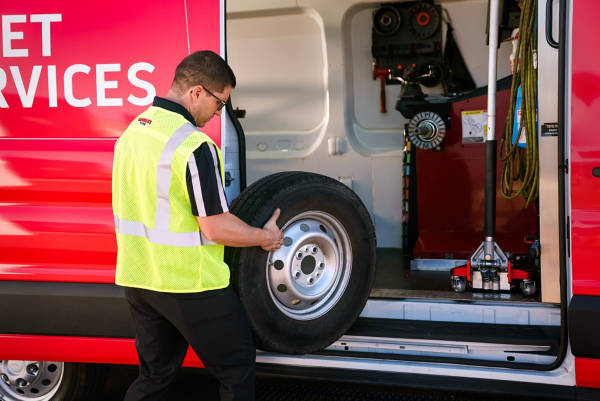 America's Tire Mobile Fleet Services loading mobile van