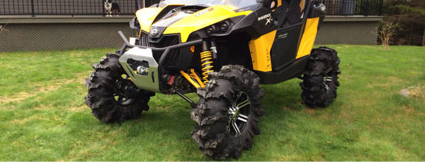 ATV on large rocks