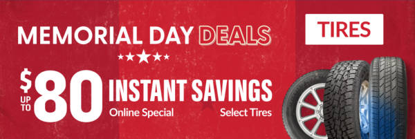 Memorial Day: Up to $80 Off Select Tire sets!