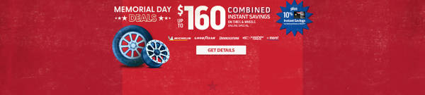 Online Special: Up to $160 Instant Savings on select tires ... view offer