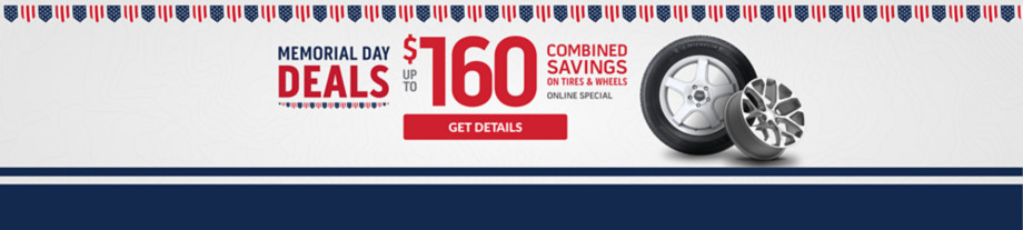 Up to $160 Instant Combined Savings on select sets of tires and wheels