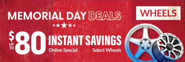 Memorial Day: Up to $80 Off Select Wheel sets!