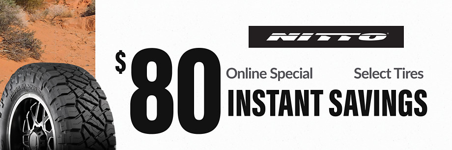 $80 Instant Savings on select Nitto tires
