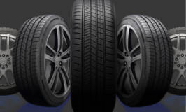 Array of tires and wheels