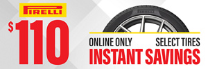 Instant Savings: $110 Off Pirelli Tires