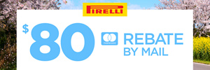 Rebate By Mail: $80 Off Select Pirelli Tires