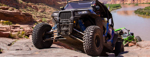 ATV on large rocks