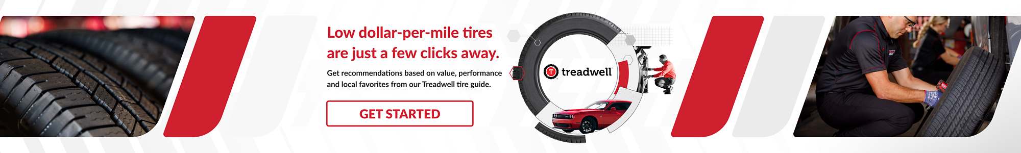 Low dollar-per-mile tires are just a few clicks away. Get recommendations based on value, performance and local favorites from our Treadwell tire guide. Get Started.