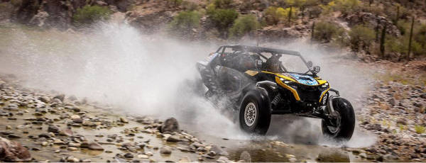 ATV on large rocks